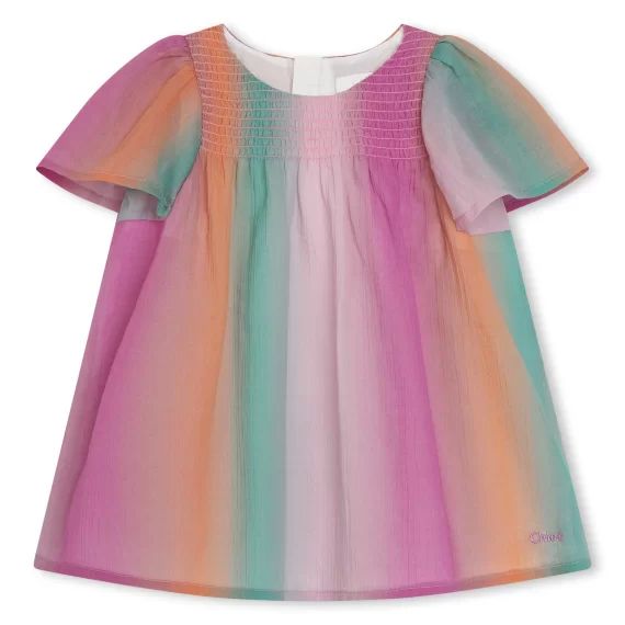 Robe en crépon de coton doublé Fille Indéterminé