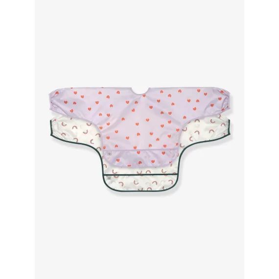 Lot de 2 bavoirs manches longues LÄSSIG happy rascals cœur