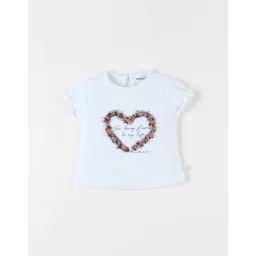 T-shirt Coeur À Courtes Manches Blanc