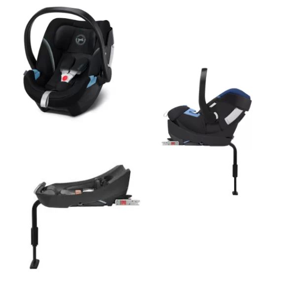 Pack Cybex Coque Auto Aton 5 – Deep Black + Base Aton 2-Fix (2022)