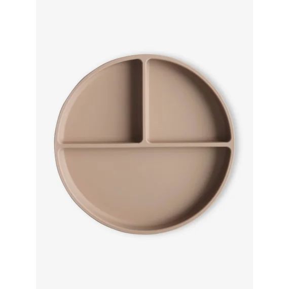 Assiette compartimentée MUSHIE en silicone beige