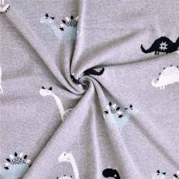 Couverture En Coton Bio Gots Gris, Dino