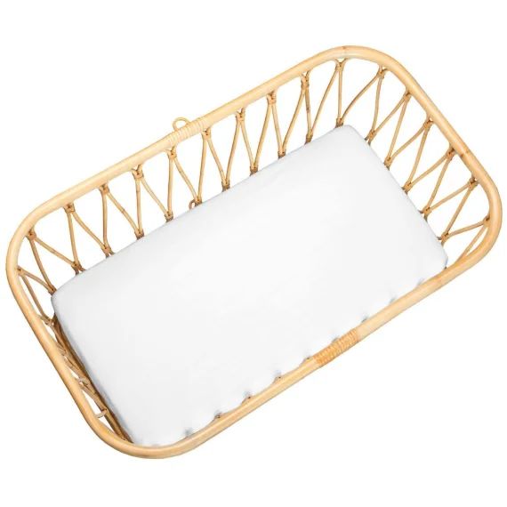 Drap Housse Berceau En Gaze De Coton À Carreaux Blanc