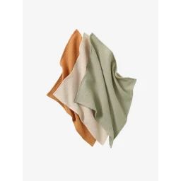 Lot de 3 langes unis en gaze de coton Bio* multicolore