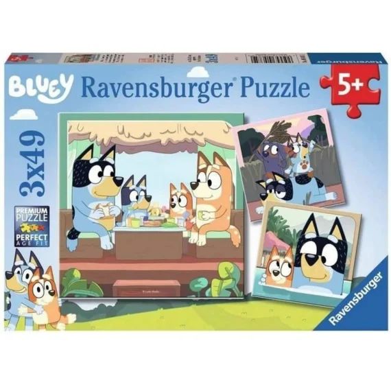 Puzzle Les Aventures De Bluey 3×49 Pcs Bleu