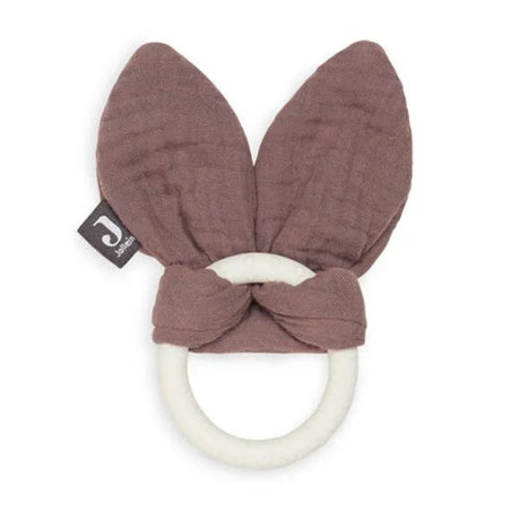 Anneau De Dentition Bunny Ears En Coton Et Silicone Marron