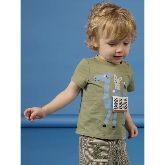 T-shirt Vert Avec Animation Fantaisie Bébé Garçon