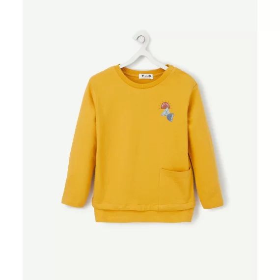 Le t-shirt évolutif manches longues jaune en coton pima –  – Soldes