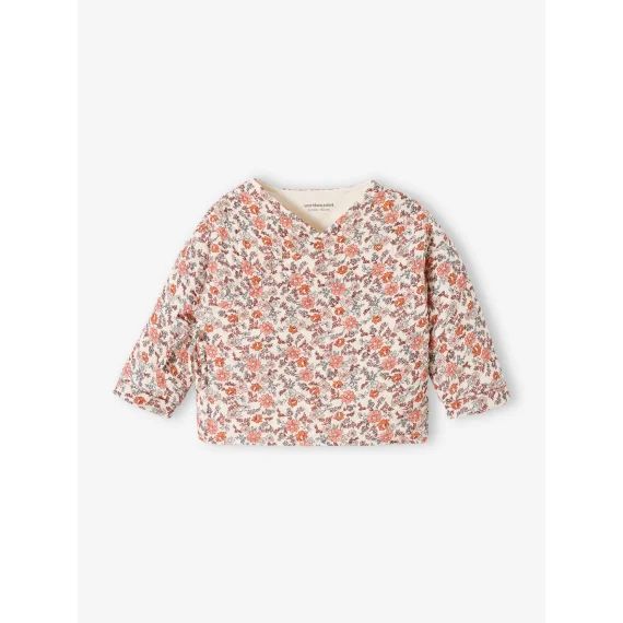 Cardigan croisé forme brassière bébé matelassé vanille