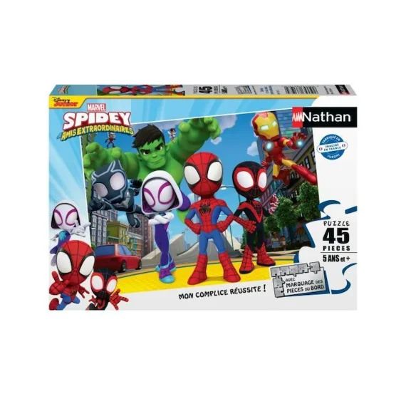 Puzzle Spidey Et Ses Amis 45 Pièces – Dessins Animés Et Bd – Nathan – A Partir De 5 Ans Bleu
