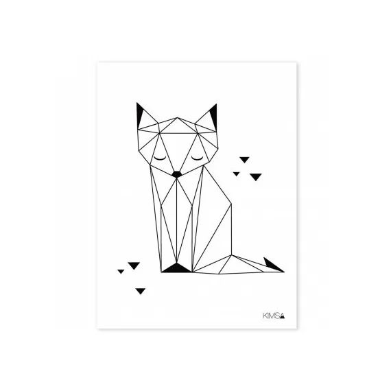 Affiche renard Origami play by Claudia Soria (30 x 40 cm)