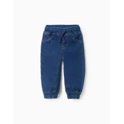 Jogpant En Denim Avec Cordon De Serrage Bleu