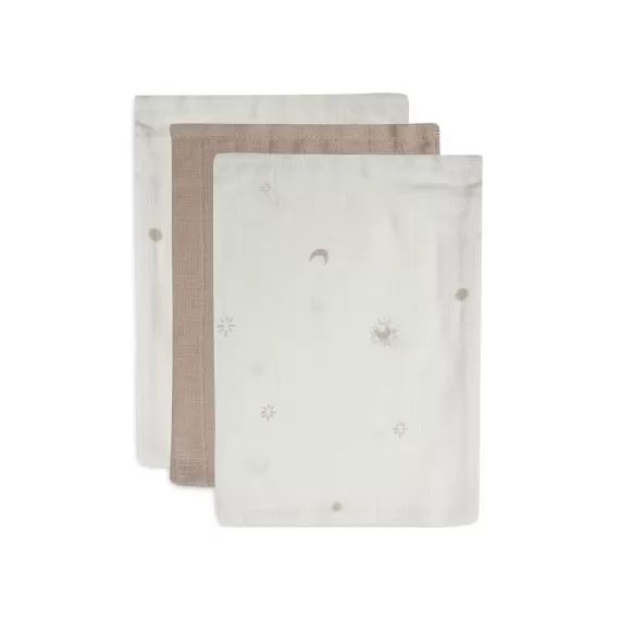 Lot de 3 gants de toilette en coton Stargaze Biscuit