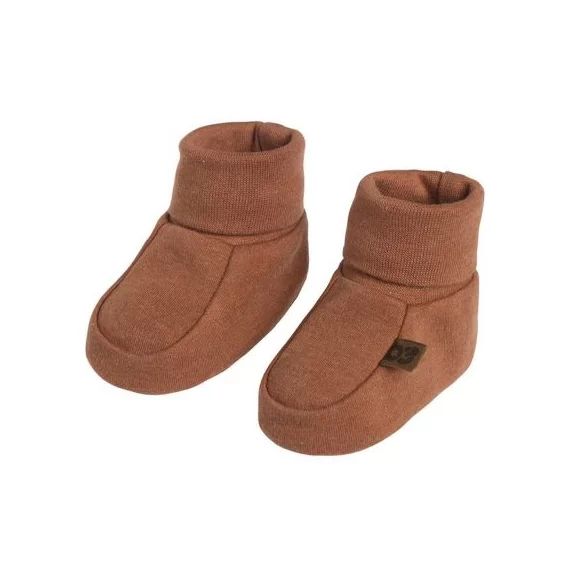 Chaussons bébé en coton bio Melange honey (0-3 mois)