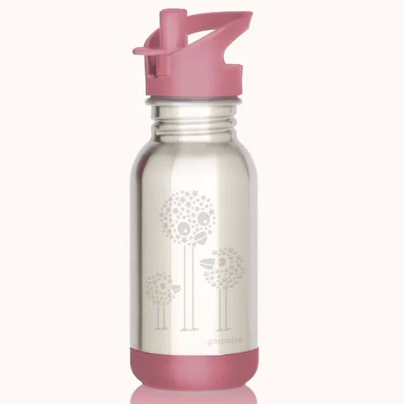 Gourde En Inox 400 Ml Loopy Oiseaux Rose
