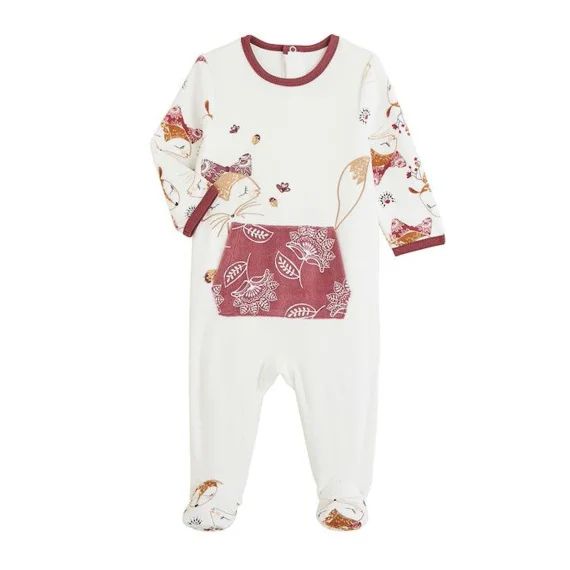 Pyjama bébé en velours Amaya blanc