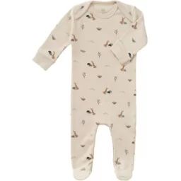 Pyjama en coton bio Rabbit sandshell (6-12 mois : 67 à 74 cm)