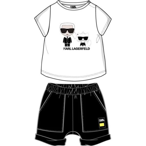 Ensemble t-shirt short Garçon Noir
