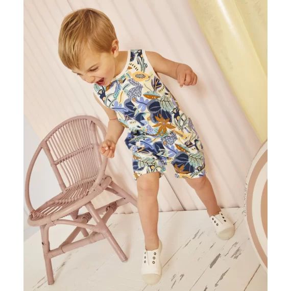 Combishort bébé garçon imprimé tropical –  – Soldes