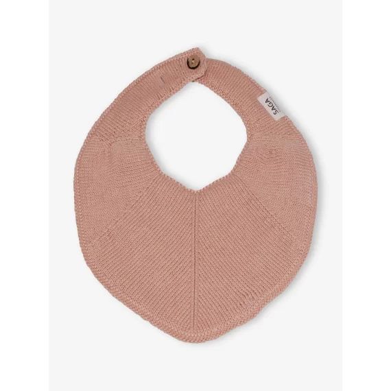 Bavoir de dentition SAGA Fjola en tricot rose
