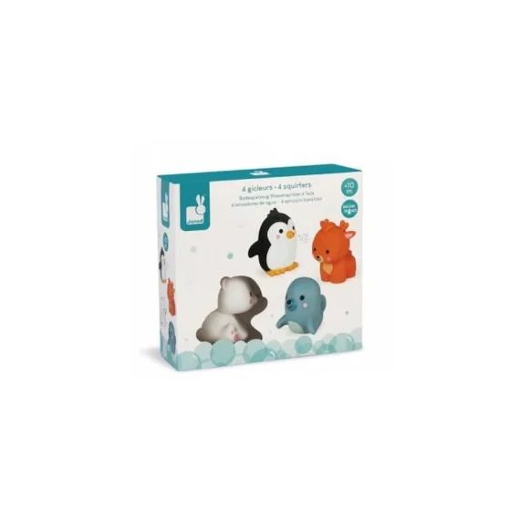 Janod – 4 Gicleurs de Bain Les Animaux Polaires blanc