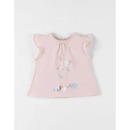 T-shirt Lapin À Courtes Manches Rose
