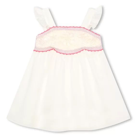 Robe à bretelles volantées Fille Blanc