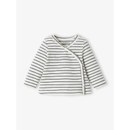Brassière bébé naissance coton et élasthanne BASICS ivoire rayé