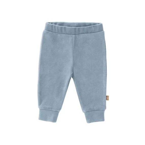 Pantalon de pyjama en velours bio Blue fog (0-3 mois : 50 à 60 cm)