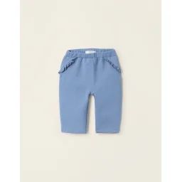 Pantalon Gratté Avec Volants Bleu Clair