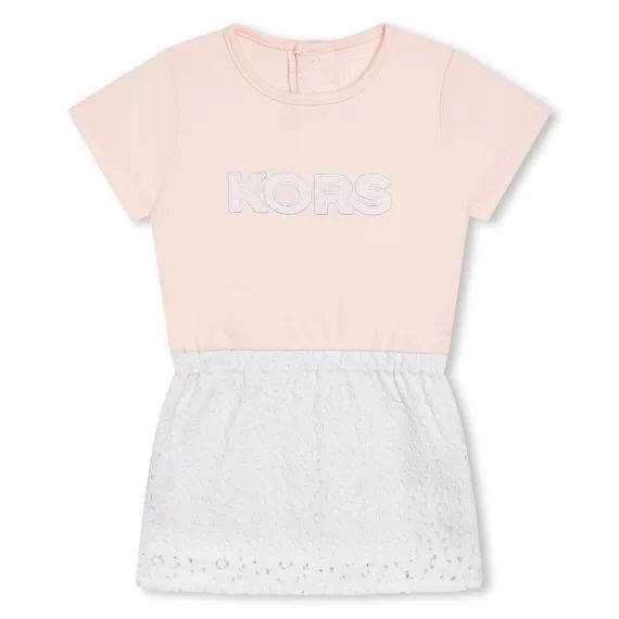 Robe bimatière Fille Rose