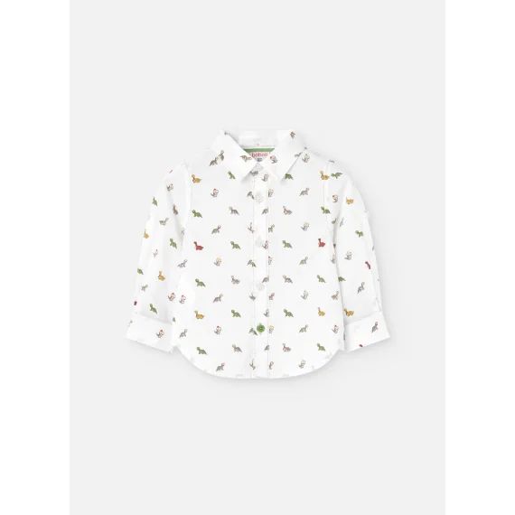 Chemise En Popeline Imprimée Blanc