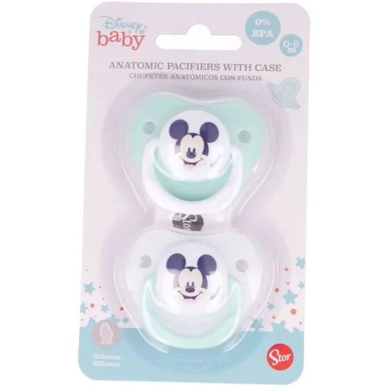 Lot de sucettes anatomique Mickey 0-6mois bleu