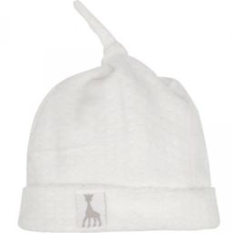Bonnet en velours blanc Sophie la girafe (0-1 mois)