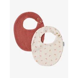 Lot de 2 bavoirs naissance terracotta