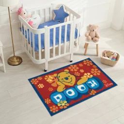 Tapis Enfant Motif Animaux Winnie C Rouge