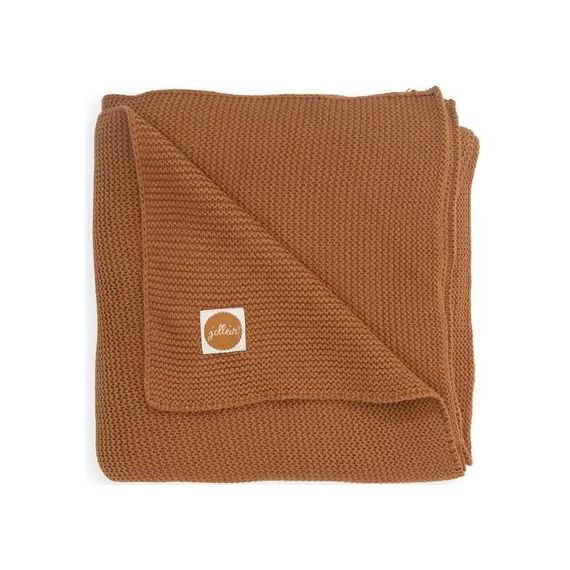 Couverture bébé en coton Basic knit caramel (75 x 100 cm)