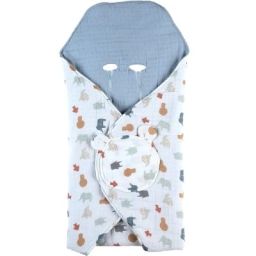 Couverture nomade en mousseline de coton bio Jungle