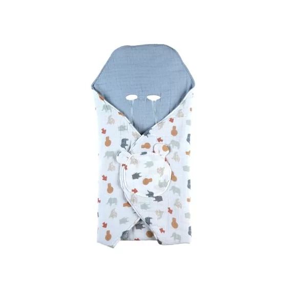 Couverture nomade en mousseline de coton bio Jungle