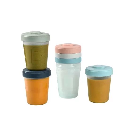 Lot de 6 pots de conservation bleu, rose et vert (250 ml)