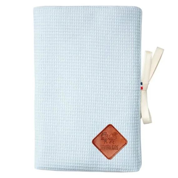 Protège Carnet De Santé En Nid D&rsquo;abeille 17 X 23 Cm Bleu Bleu