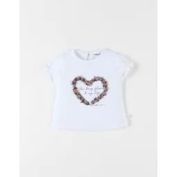 T-shirt Coeur À Courtes Manches Blanc