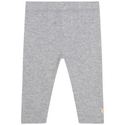 Legging en coton avec motif Fille Gris