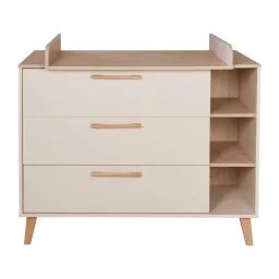 Commode À Langer Évolutive 3 Tiroirs 3 Niches Jil Cashmere / Décor Châtaignier