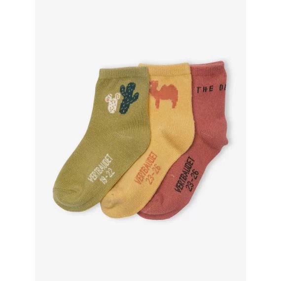 Lot de 3 paires de chaussettes cactus bébé kaki
