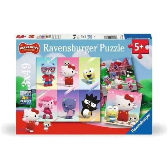 Ravensburger – Puzzle Hello Kitty 3×49 Pcs Multicolore