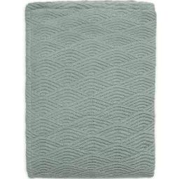 Couverture en tricot vert (75 x 100 cm)