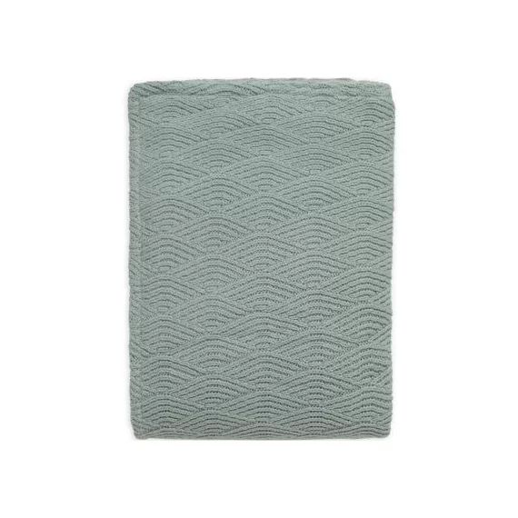 Couverture en tricot vert (75 x 100 cm)