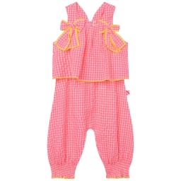 Combinaison imprimé vichy Fille Rose