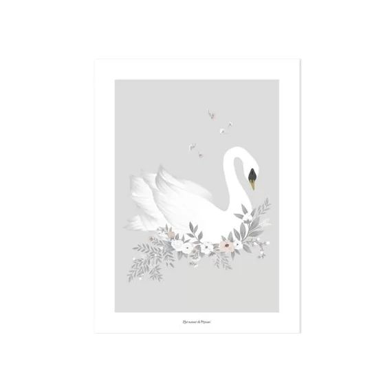 Affiche Le Cygne Grace gris (30 x 40 cm)